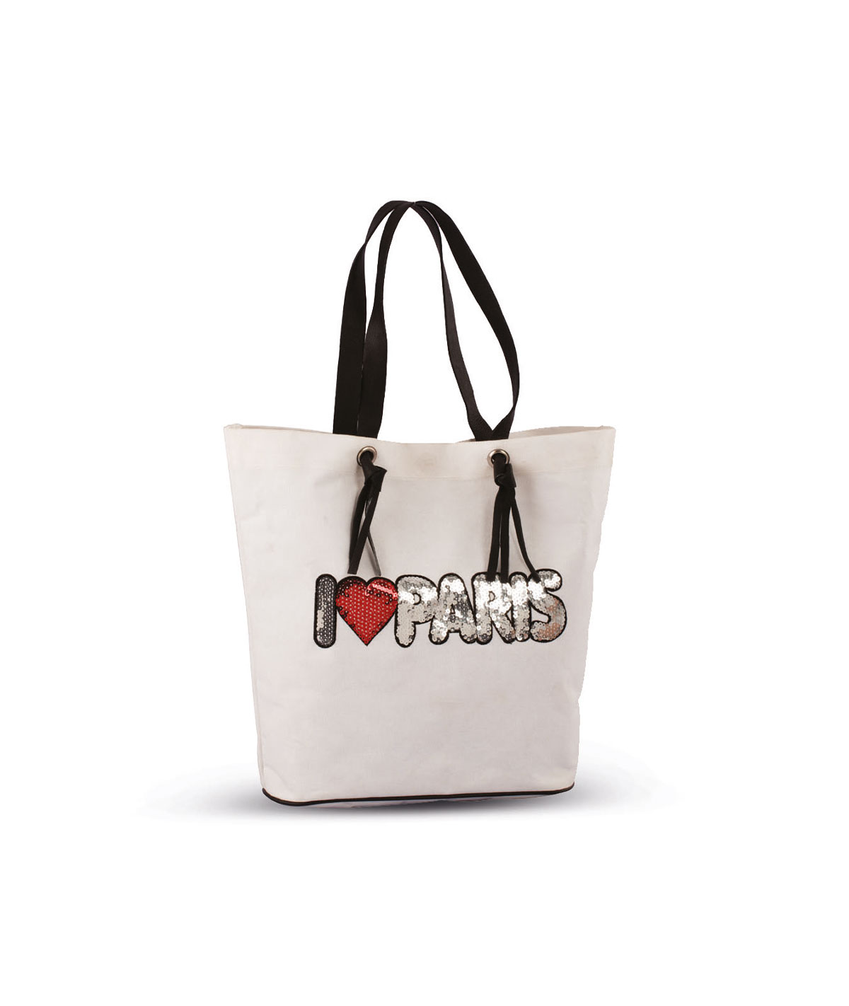 I Love Paris Sequinned Tote Bag - Ashoka Exports